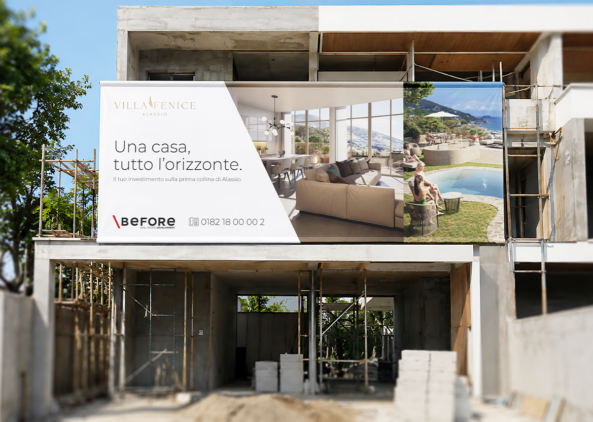 Before Italia — cartellonistica cantiere Villa Fenice